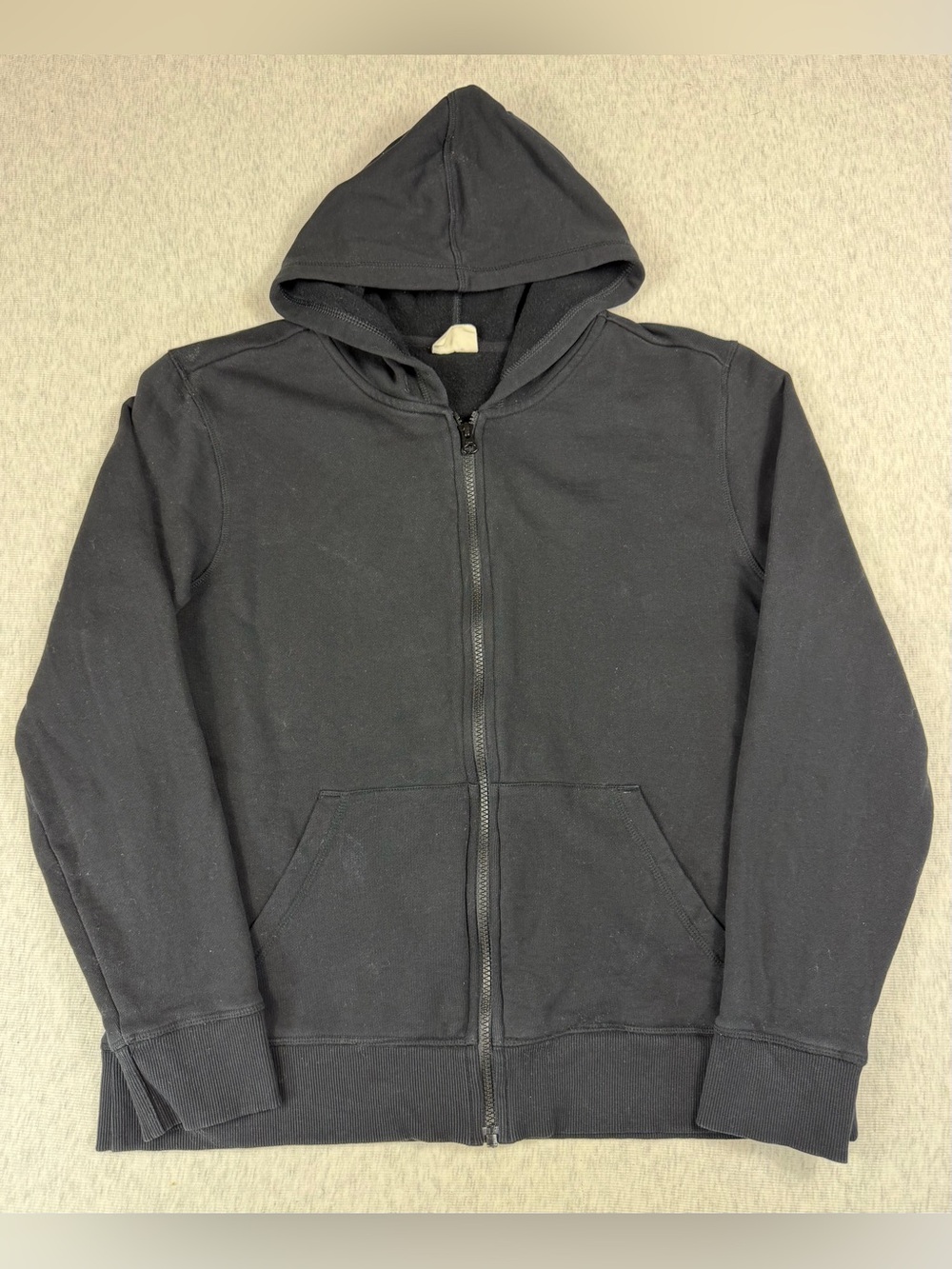 PACT Black Full Zip Hoodie Sweatshirt Women’s Large Organic Cotton Minimalist